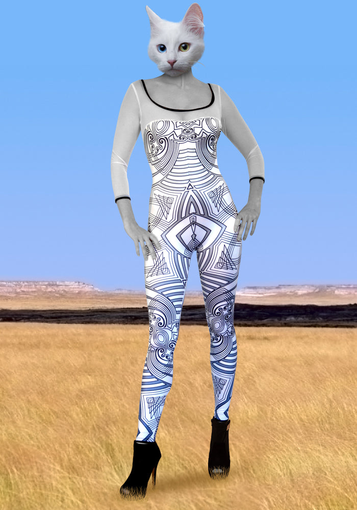 Dreamwalker psychdelic geometric catsuit by TAPT