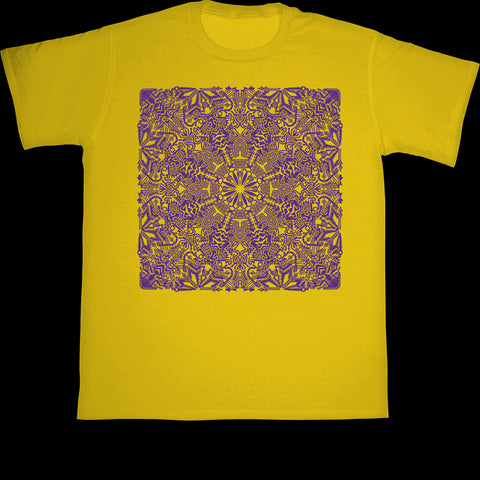 Geometric Optical Illusion Abstract Psychedelic artwork printed on an organic cotton Child's T-shirt by Alternative Cult clothing brand TAPT. Customise the colour of the garment and the TAPT design. 