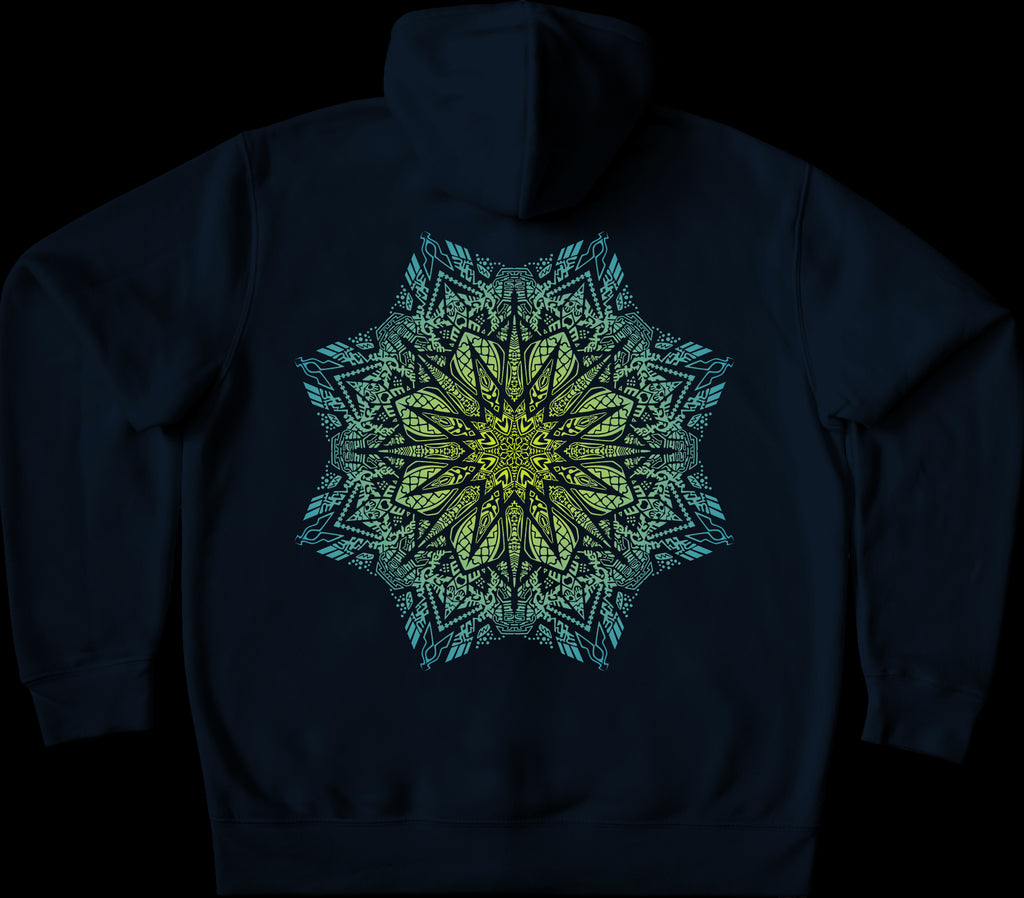 Bahamut Fade Toxic Teal Kids Pullover Hoodie French Navy