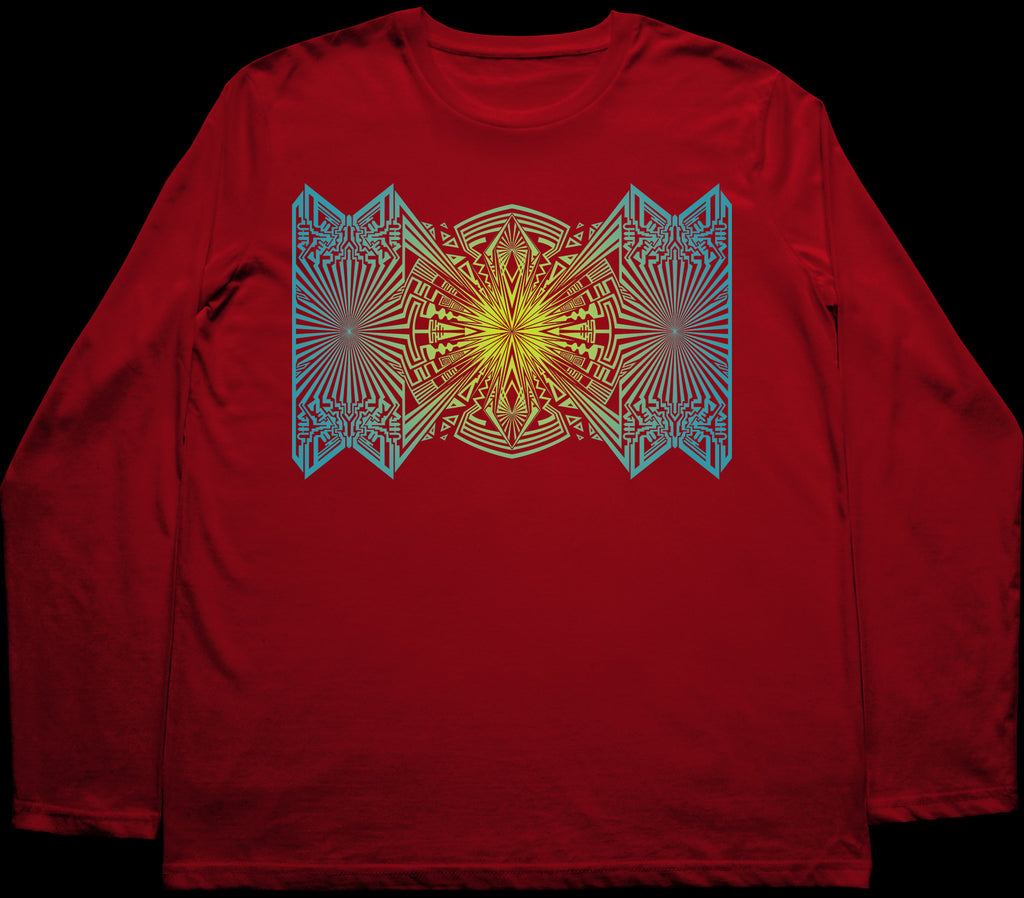 23 Carrot Fade Toxic Teal Long Sleeve T-Shirt Red