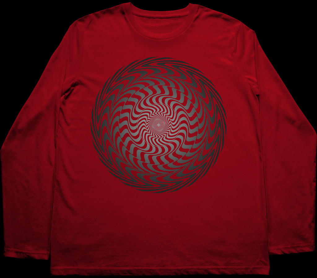 Malaclypse Fade Myst Charcoal Long Sleeve T-Shirt Red