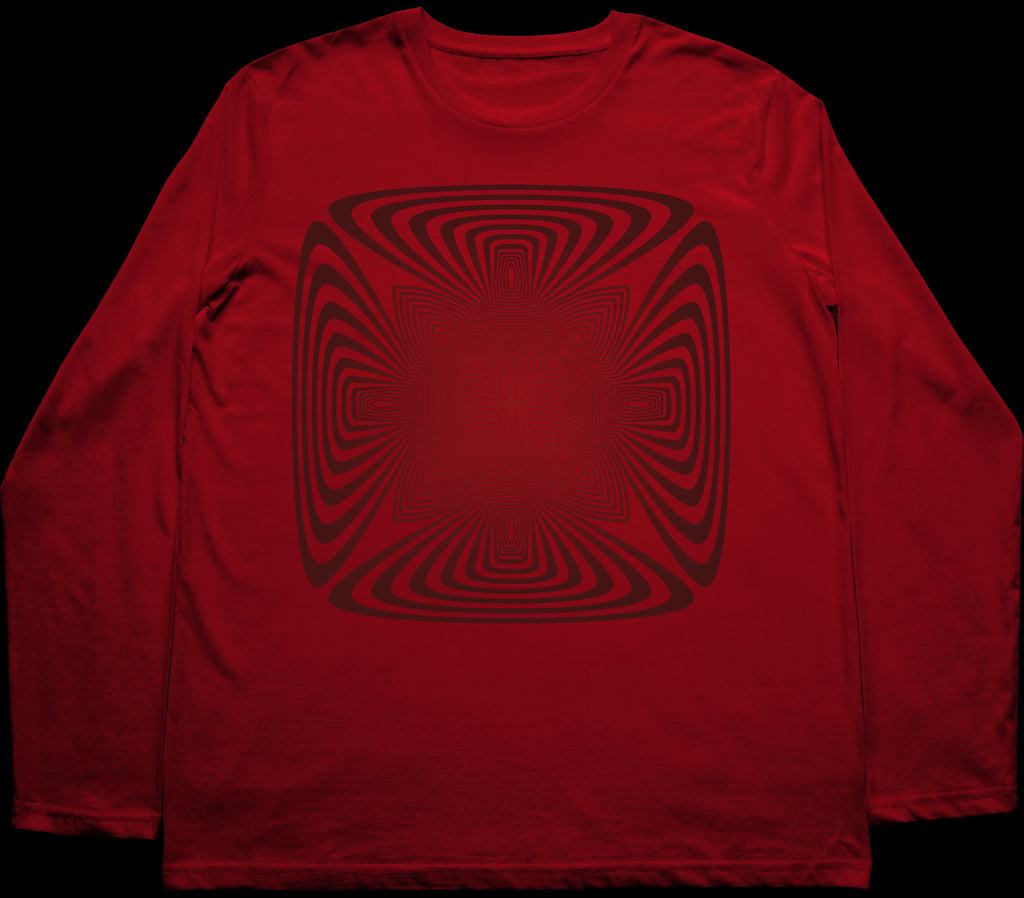 Rambunctious Protagonist Fade Maroon Burgundy Long Sleeve T-Shirt Red