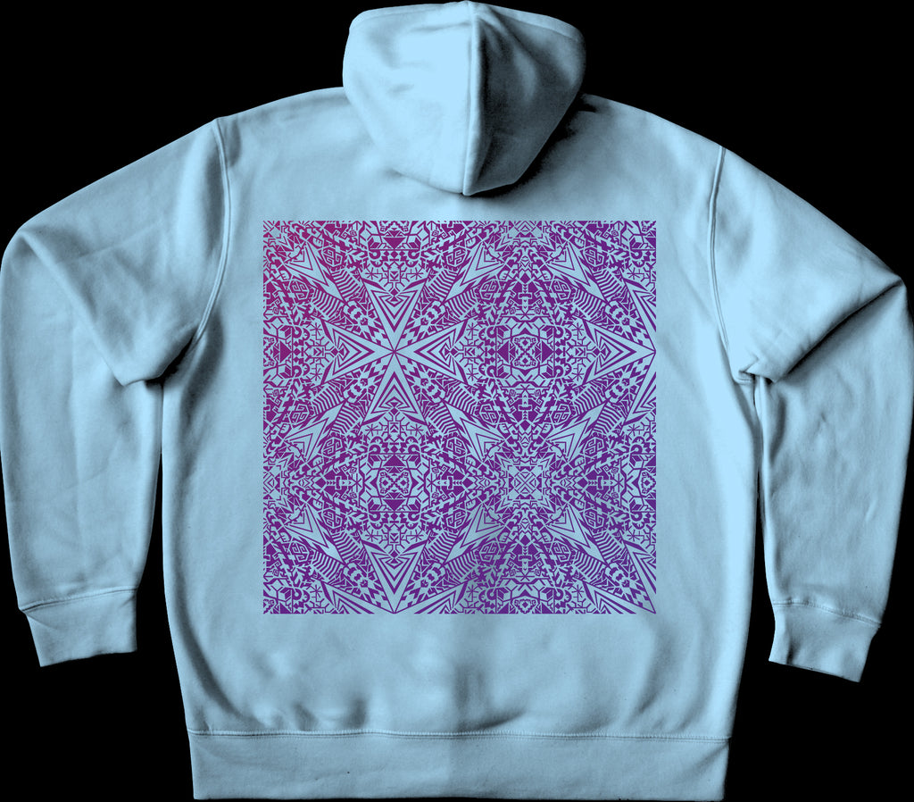 Chicko Time Fade Plumb Purple Pullover Hoodie Sky Blue