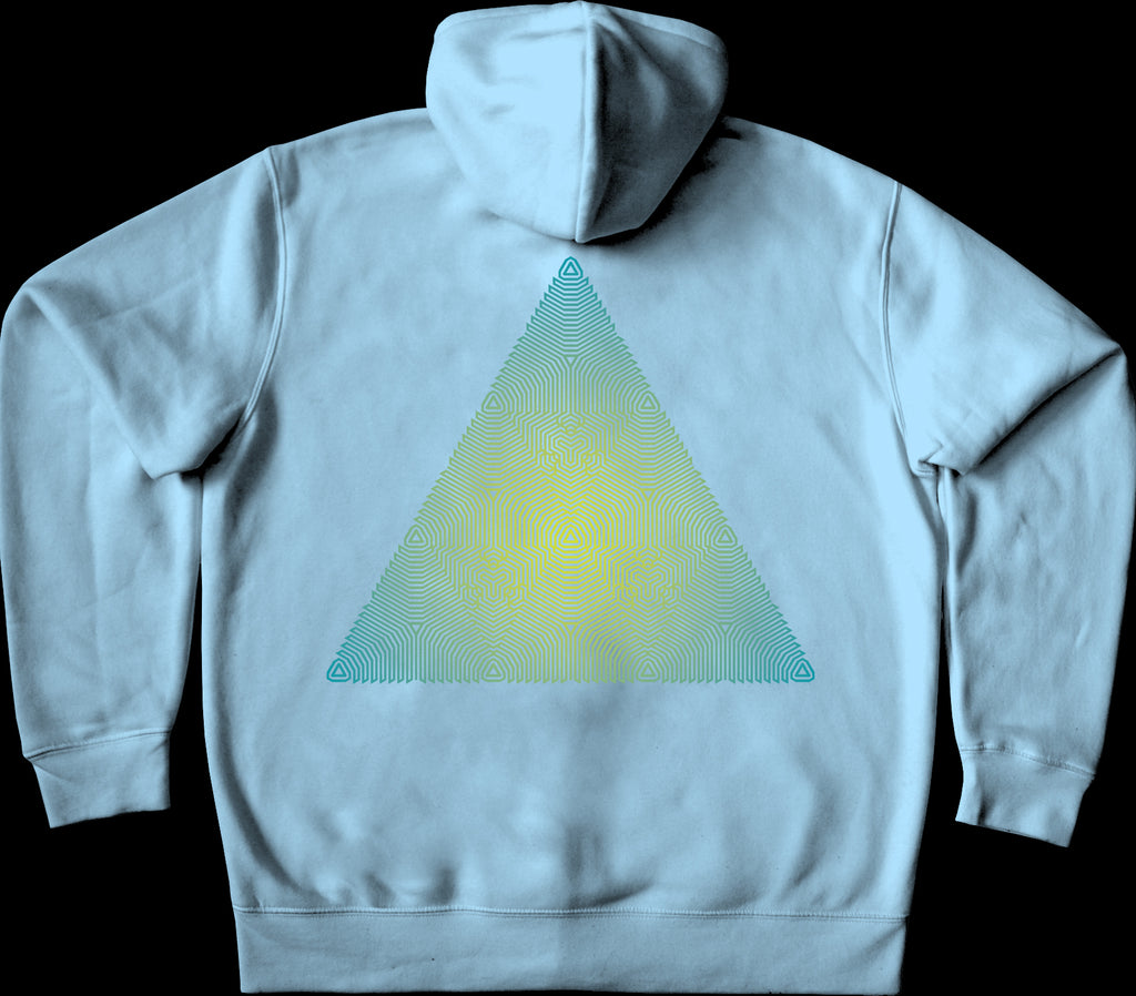 Illuminarty Fade Toxic Teal Pullover Hoodie Sky Blue