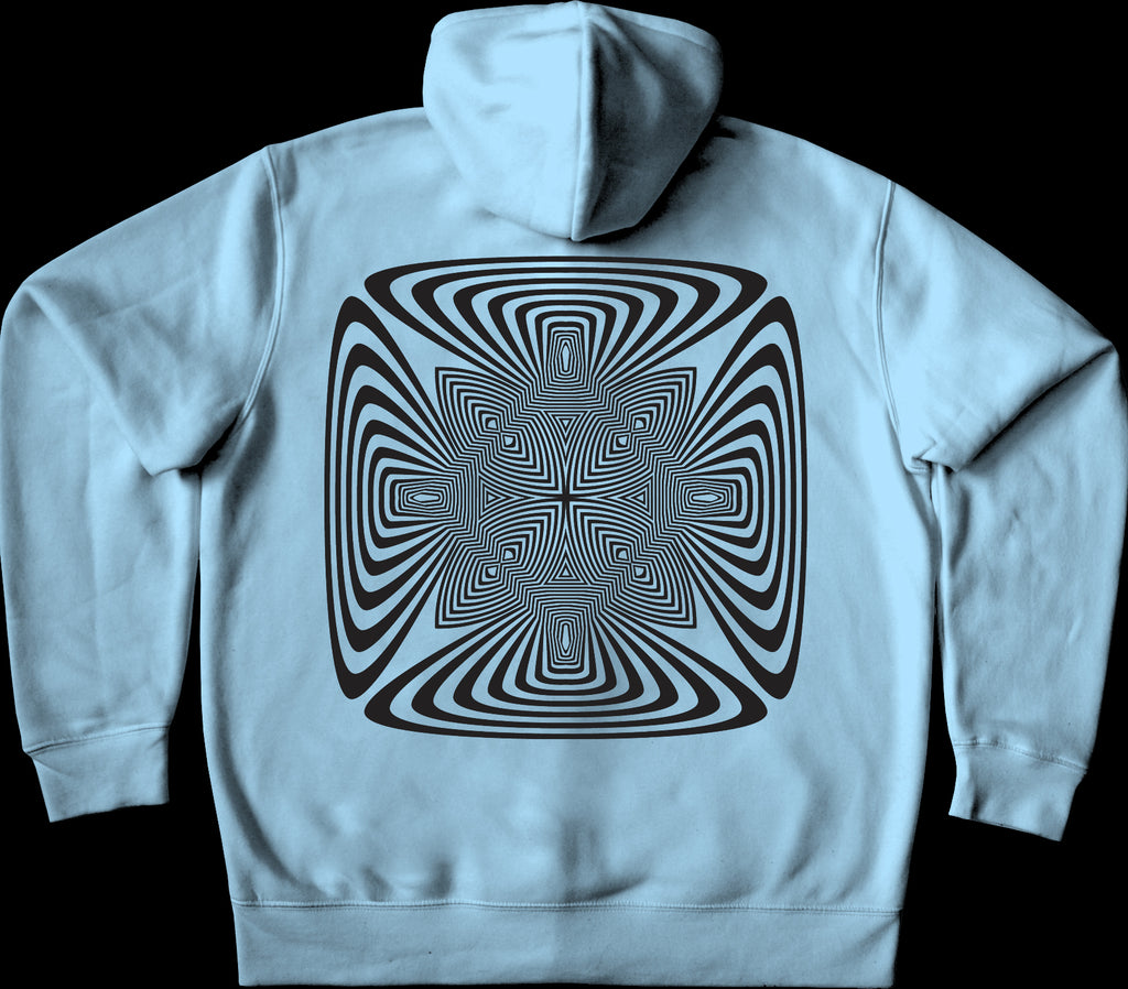 Rambunctious Protagonist Charcoal Pullover Hoodie Sky Blue