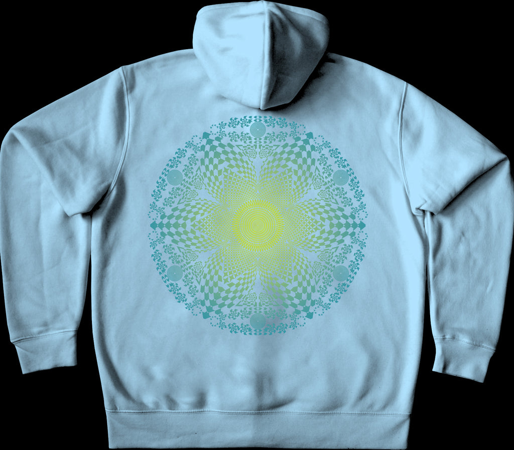 Star Seed Fade Toxic Teal Pullover Hoodie Sky Blue