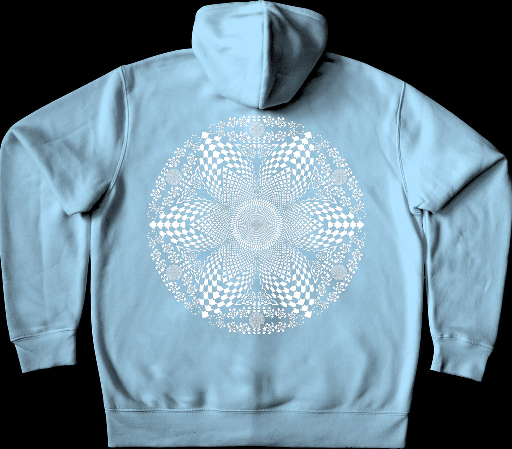 Star Seed White Pullover Hoodie Sky Blue