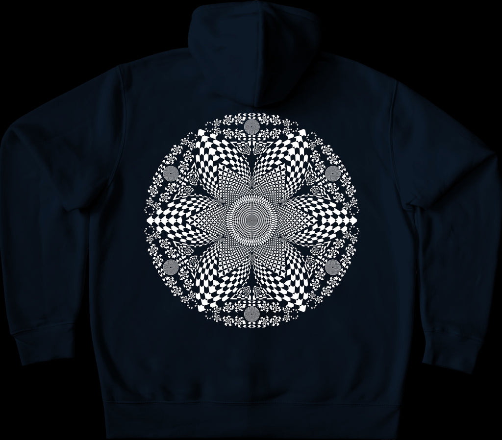 Star Seed White Zip Hoodie French Navy